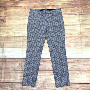 Banana‎ Republic Solan Fit Size 4 Pants Womens Black Geometric Pattern Fall
